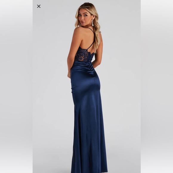 Navy blue floor length ball gown - Picture 6 of 6